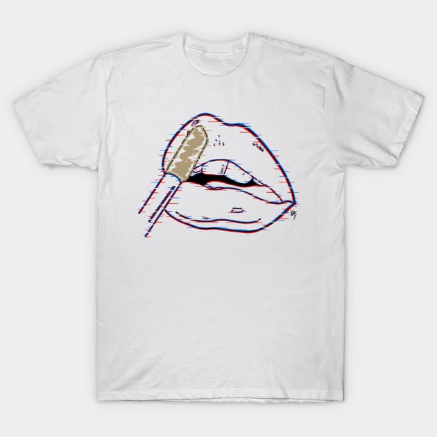 Lipstick Glitch T-Shirt by KayyArkham